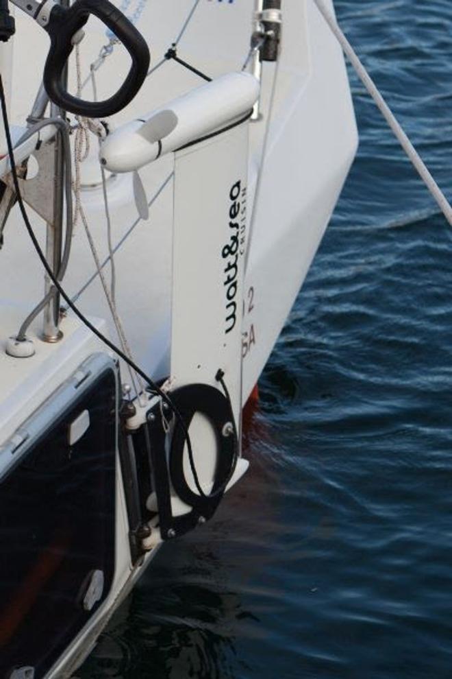 Burned out hydro-generator regulator unit and what the retractable generator looks like on the stern. - Solo Round the World © Joe Harris - GryphonSolo2